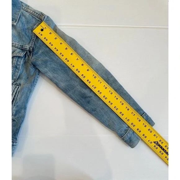 Levi's Strauss Vtg Light Acid Wash Y2K JacketYouth Girls Size 16 with Issues - Picture 8 of 11